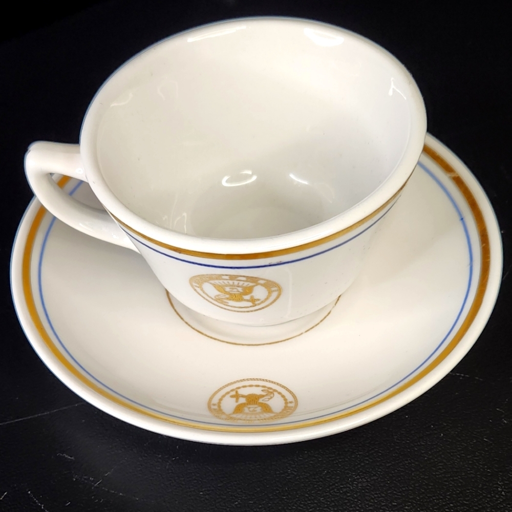 Navy vintage Shenango ceramic teacup set Navy‎ insignia authentic formal china